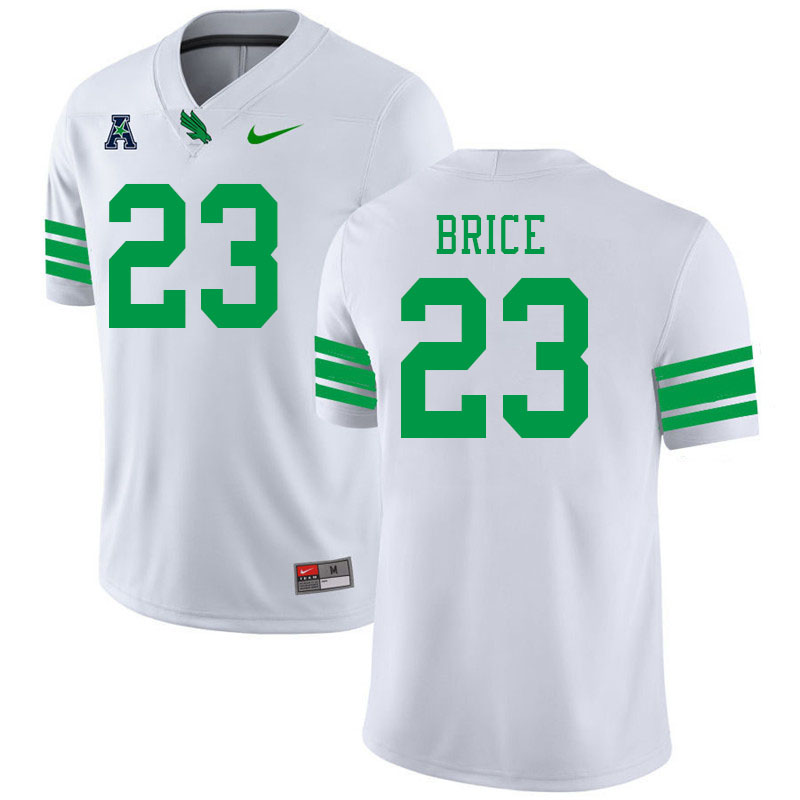 #23 X'Avion Brice North Texas Mean Green College Football Jerseys Stitched-White